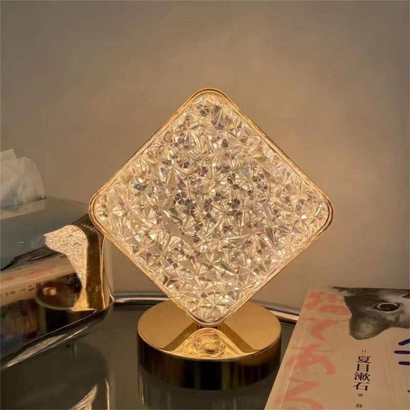Square Shaped Crystal Lamp