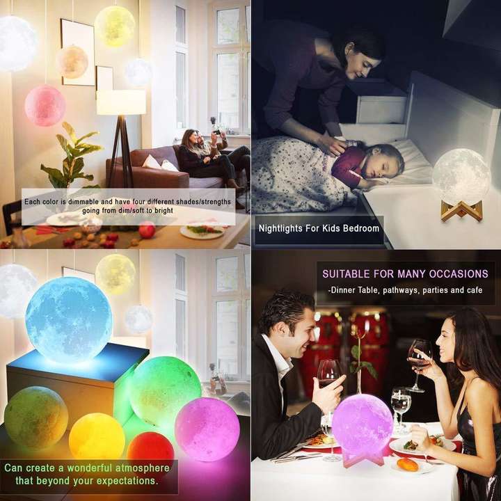 16 Color 3D Lamp with Remote Moon Lamp