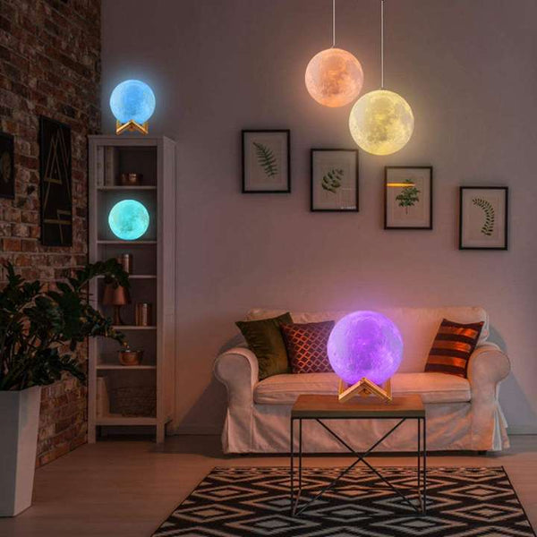 16 Color 3D Lamp with Remote Moon Lamp