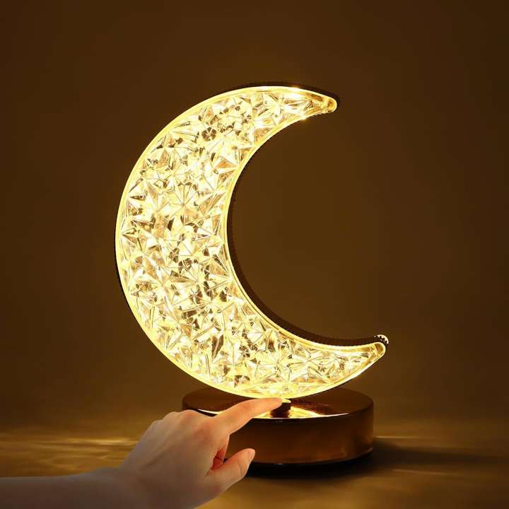 Moon Shaped Crystal Lamp