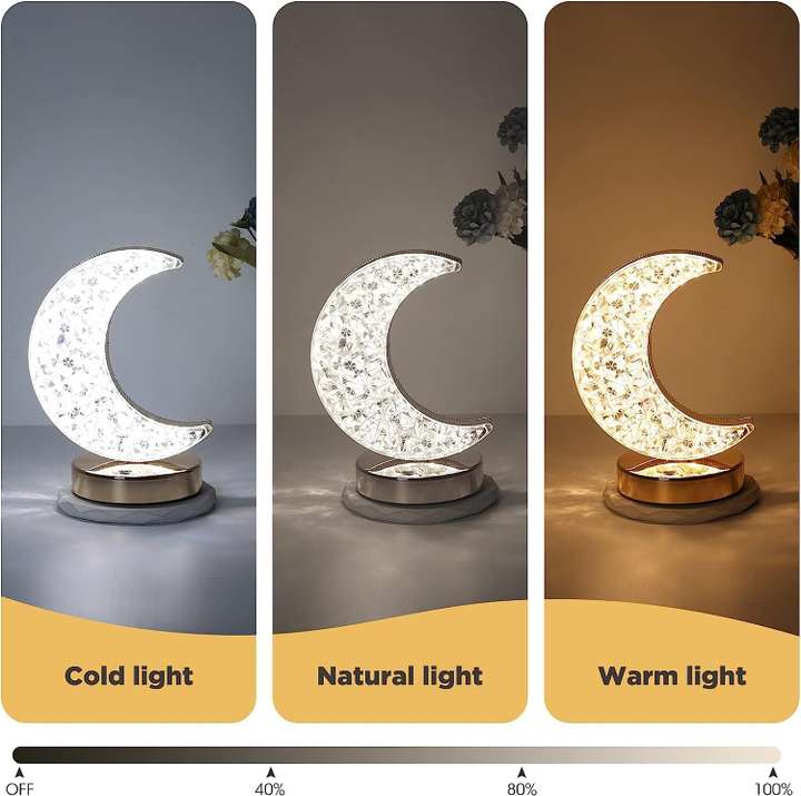 Moon Shaped Crystal Lamp